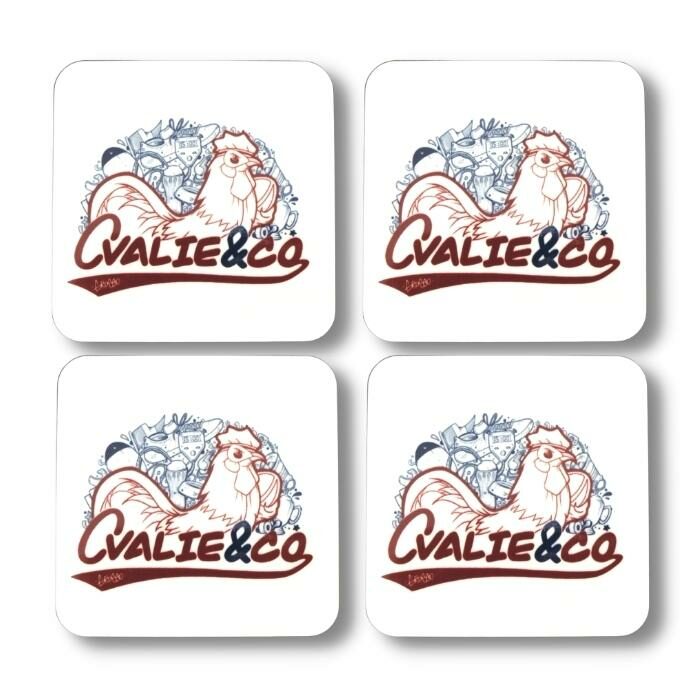 Pack de Quatre Sous Bock Ovalie and Co Blanc