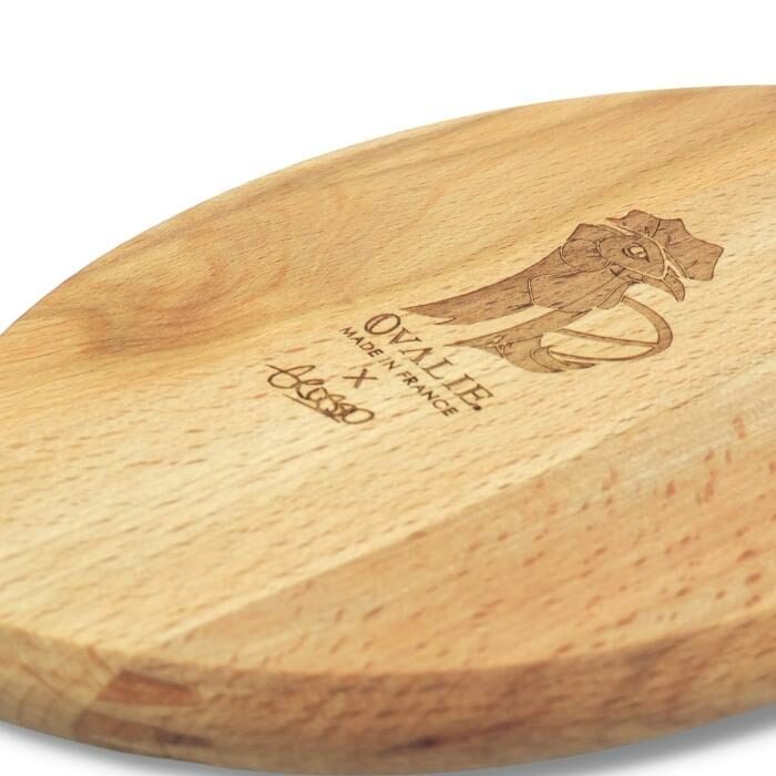 Planche Ovalie X Coq Gravure sur Bois