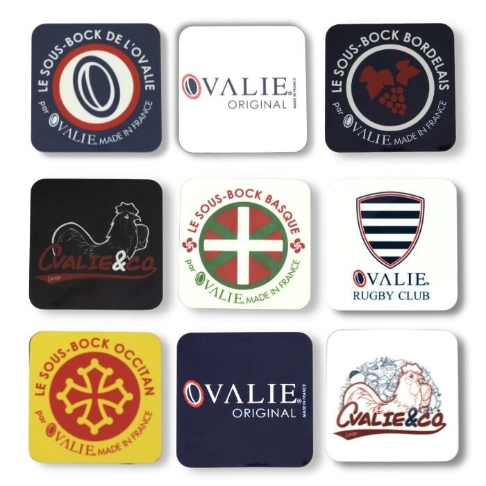 Sous Verres Ovalie and Co Blanc