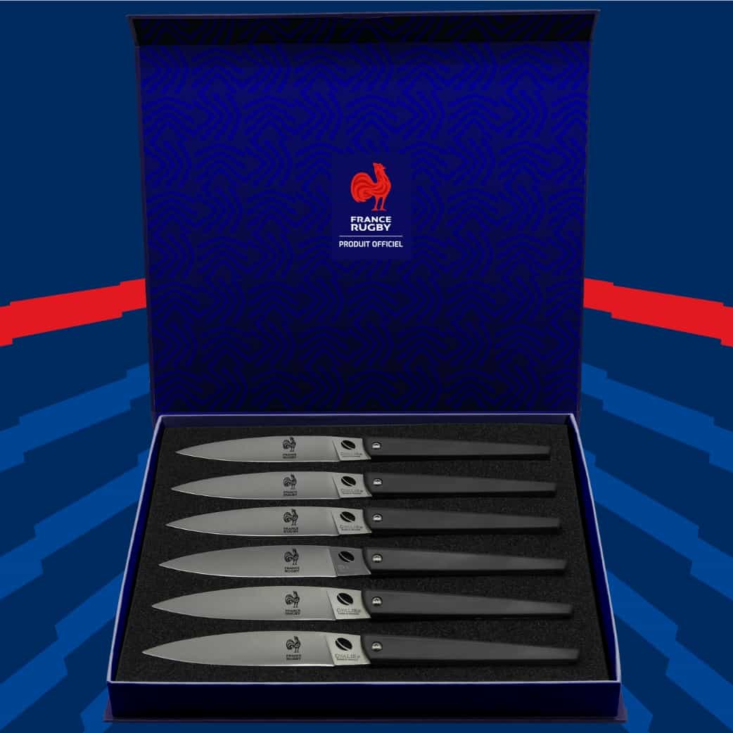 Coffret Couteau de Table Noir France Rugby Page France Rugby