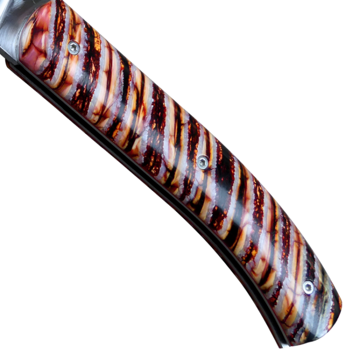 Couteau Molaire de Mammouth Manche Rouge Manche