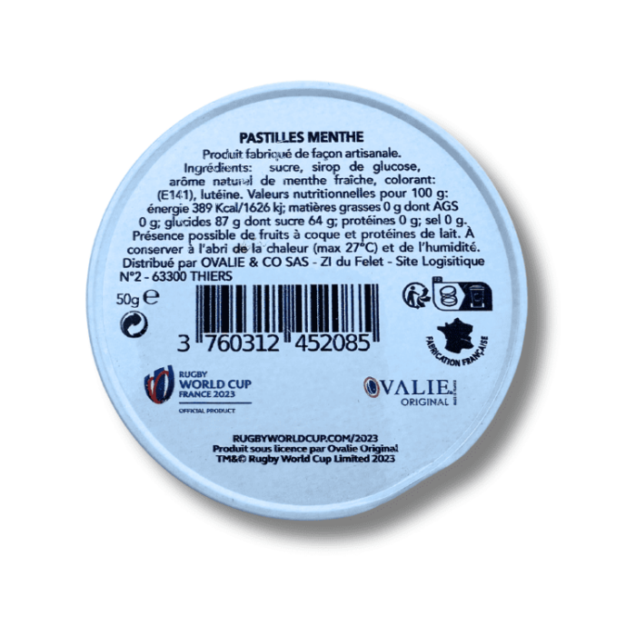 bonbons coupe du monde rugby france 2023 parfum menthe