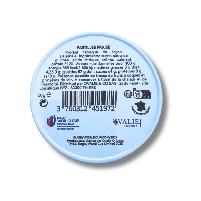 bonbons coupe du monde rugby france 2023 parfum fraise