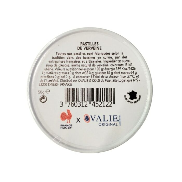 pastilles verveine france rugby ingredients