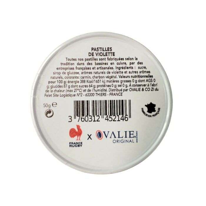 pastilles violette france rugby ingredients