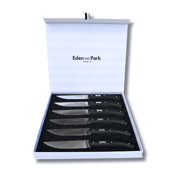 coffret de 6 couteaux de table legendary eden park